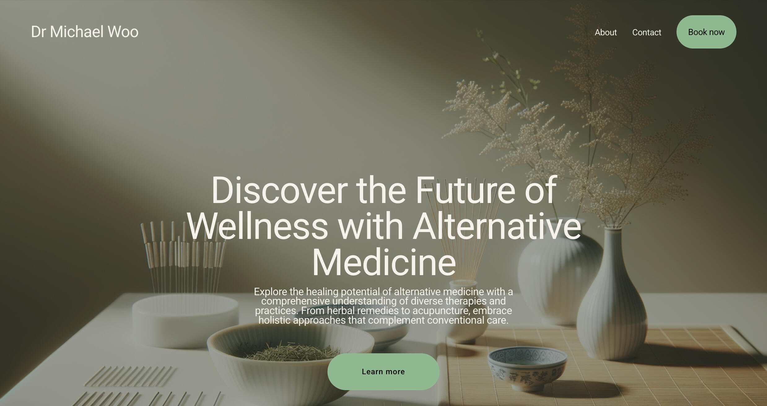 The Squarespace website version home page. We did not go with this option, although I liked this look a lot.